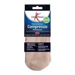 Etos Lucovitaal Koper Geweven Compressie Steunkousen Beige 42-47 1 Paar aanbieding