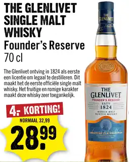 Dirck 3 The Glenlivet Founder's Reserve Single Malt Whisky 70 cl aanbieding
