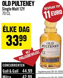 Dirck 3 Old Pulteney 12 Years Single Malt 70 cl aanbieding