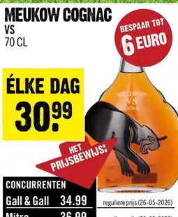 Dirck 3 Meukow V.S. Cognac 70 cl aanbieding