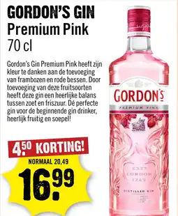 Dirck 3 Gordon's Premium Pink Gin 70 cl aanbieding