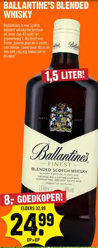 Dirck 3 Ballantine's Blended Scotch Whisky 150 cl aanbieding