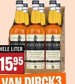 Dirck 3 Scotchman Whisky HELE LITER aanbieding