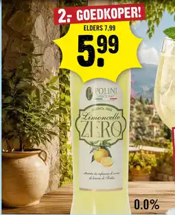Dirck 3 Polini Limoncello Zero 0.0% 70 cl aanbieding
