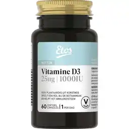 Etos Etos Vegan Vitamine D3 25Ug 1000Iu aanbieding