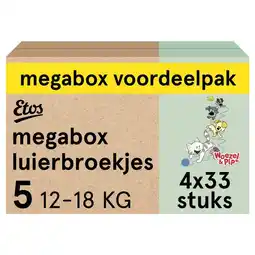 Etos Etos Woezel & Pip Luierbroekjes Junior Maat 5 12 -18 kg Megabox 4x33 stuks aanbieding