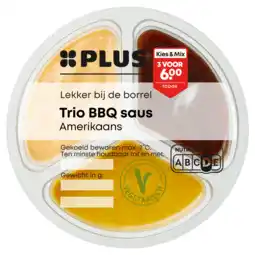 PLUS PLUS Trio BBQ saus Amerikaans aanbieding