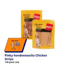 Action Pinky hondensnacks Chicken Strips aanbieding