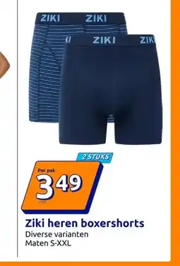 Action Ziki heren boxershorts aanbieding