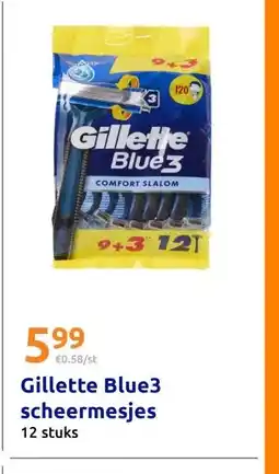 Action Gillette Blue3 scheermesjes aanbieding