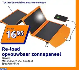 Action Re-load opvouwbaar zonnepaneel aanbieding
