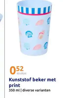 Action Kunststof beker met print aanbieding
