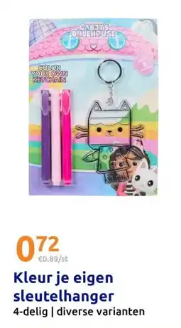 Action Kleur je eigen sleutelhanger aanbieding
