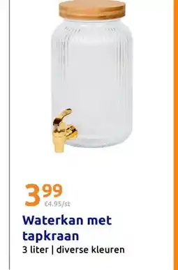 Action Waterkan met tapkraan aanbieding