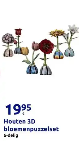 Action Houten 3D bloemenpuzzelset aanbieding