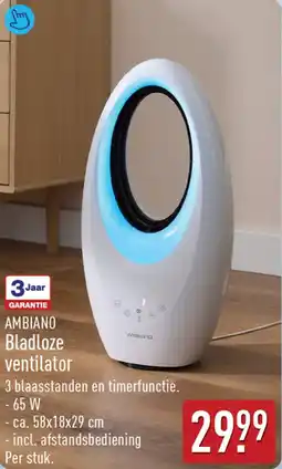 ALDI Ambiano Bladloze ventilator aanbieding
