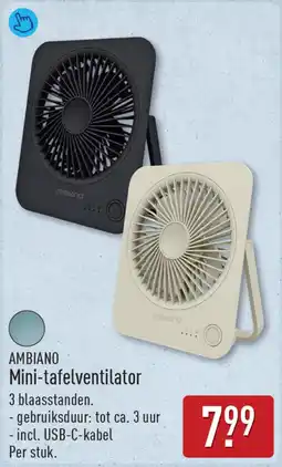 ALDI Ambiano Mini-tafelventilator aanbieding