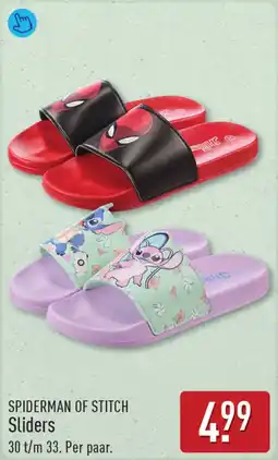ALDI Spiderman of stitch sliders aanbieding