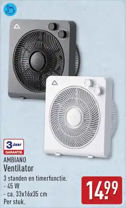 ALDI Ambiano Ventilator aanbieding