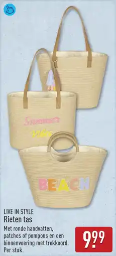 ALDI Live in Style Rieten tas aanbieding