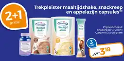 Trekpleister Trekpleister maaltijdshake, snackreep en appelazijn capsules aanbieding