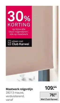 Karwei Maatwerk rolgordijn aanbieding