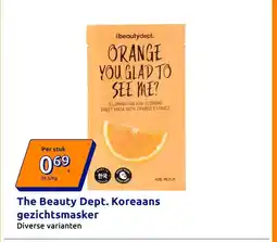 Action The Beauty Dept. Koreaans gezichtsmasker aanbieding