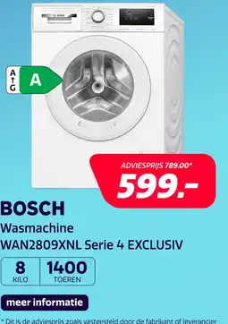 Electroworld Bosch WAN2809XNL Serie 4 EXCLUSIV aanbieding