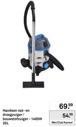 Karwei Handson nat en droogzuiger/ bouwstofzuiger 1400W aanbieding