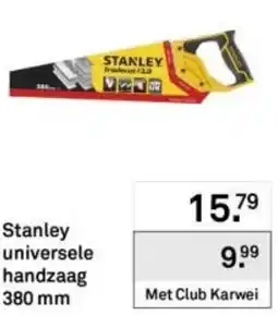 Karwei Stanley universele handzaag aanbieding