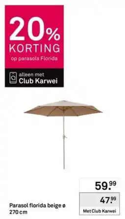 Karwei Parasol florida beige aanbieding