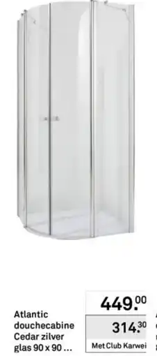 Karwei Atlantic douchecabine Cedar zilver glas aanbieding