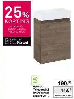 Karwei Atlantic toiletmeubel imani donker eik met witte wastafel aanbieding