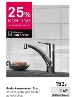 Karwei Grohe keukenkraan start aanbieding