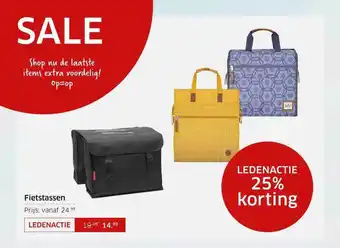 ANWB Fietstassen Ledenactie 25% aanbieding