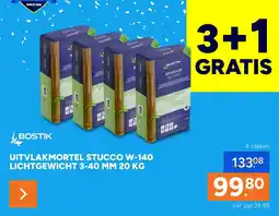 BOUWMAAT Bostik Uitvlakmortel stucco w-140 lichtgewicht 3-40 mm aanbieding