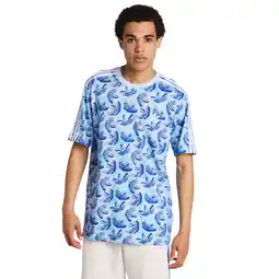 Foot Locker Adidas Summer Prints T-shirts Heren - Blauw - Maat XS - Katoen Jersey aanbieding