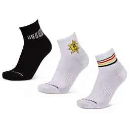 Foot Locker Happy Socks Ankle 3 Pack Sokken Unisex - Wit - Maat 36-40 - Katoen aanbieding