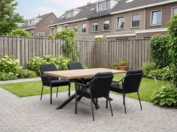 Kees Smit Tierra Outdoor Liv/Montorio 160cm dining tuinset 5-delig stapelbaar aanbieding