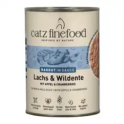 Zooplus 6x 380g catz finefood Ragout No.605 Lachs & Wildente Katzenfutter nass aanbieding