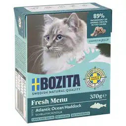 Zooplus 6x370g Stukjes in Gelei met Schelvis Bozita Kattenvoer aanbieding