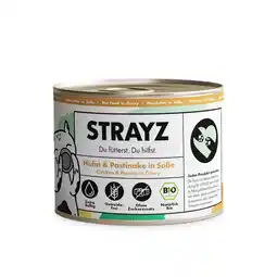 Zooplus STRAYZ BIO kat 6 x 200 g - Biologische kip & Biologische pastinaak in saus aanbieding