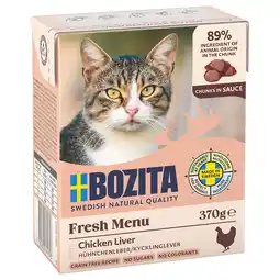Zooplus 6x370g stukjes in Saus met Kippenlever Bozita Kattenvoer aanbieding