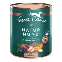 Zooplus 6x 800g Terra Canis natural dog rundvlees & wild met pompoen & appel natvoer voor honden aanbieding