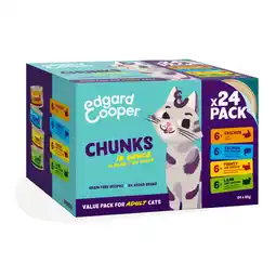 Zooplus 24 x 85 g Edgard & Cooper Kattenbrokken 4 soorten natvoer voor katten aanbieding