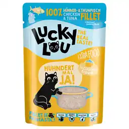 Zooplus 12x70g Lucky Lou Extra Food Kip & Tonijn in bouillon nat kattenvoer aanbieding