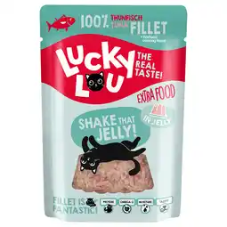 Zooplus 12x70g Lucky Lou Extra Food Tonijnfilet in Gelei nat kattenvoer aanbieding