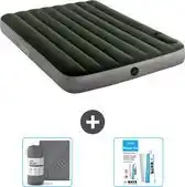 Bol.com Intex Luchtbed - Twijfelaar - 137 x 191 x 25 cm - Groen - Inclusief Hoeslaken en Reparatieset aanbieding