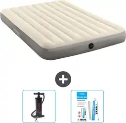 Bol.com Intex Luchtbed - 2-Persoons - 152 x 203 x 25 cm - Beige - Inclusief Pomp en Reparatieset aanbieding