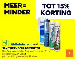 BOUWMAAT Sanitair en schilderskitten aanbieding